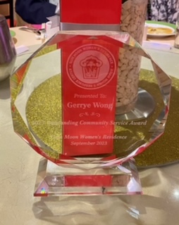 Outstanding Community Service Award presented to Gerrye Wong